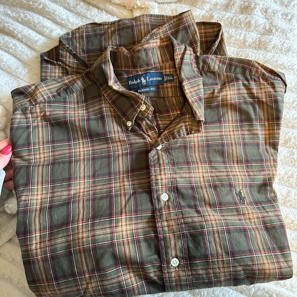 Ralph Lauren Men's Green Plaid Shirt